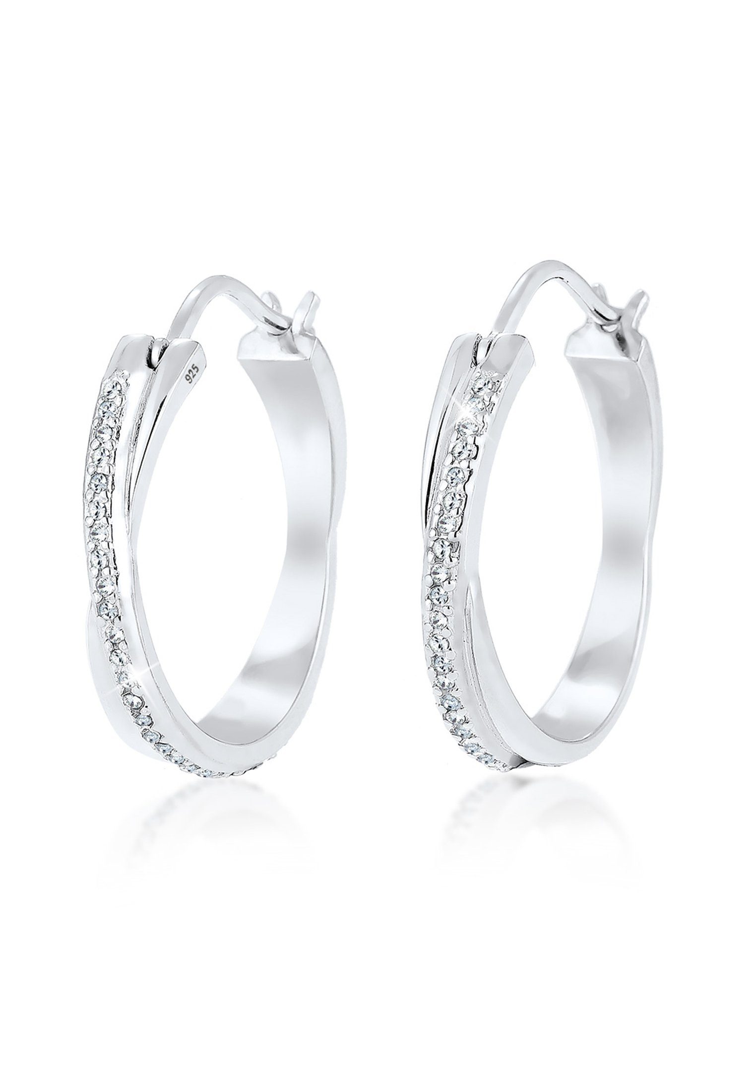 Elli Paar Creolen Creole Verschlungen 925 Silber, mit Kristallen von Swarov günstig online kaufen