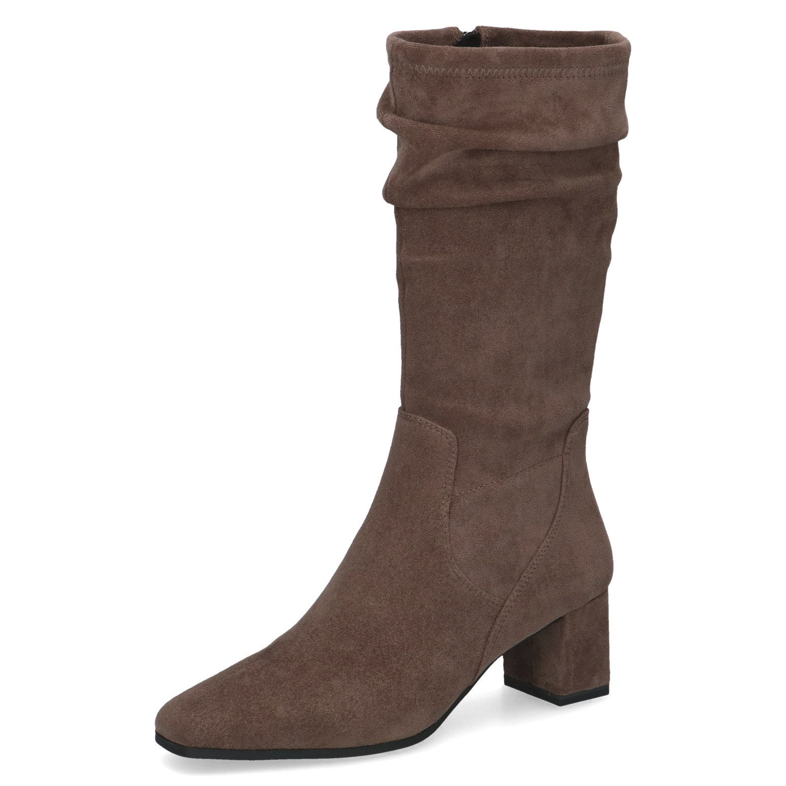 Caprice Stiefel Blockabsatz, Langschaftstiefel mit slouchy Falten am Schaft