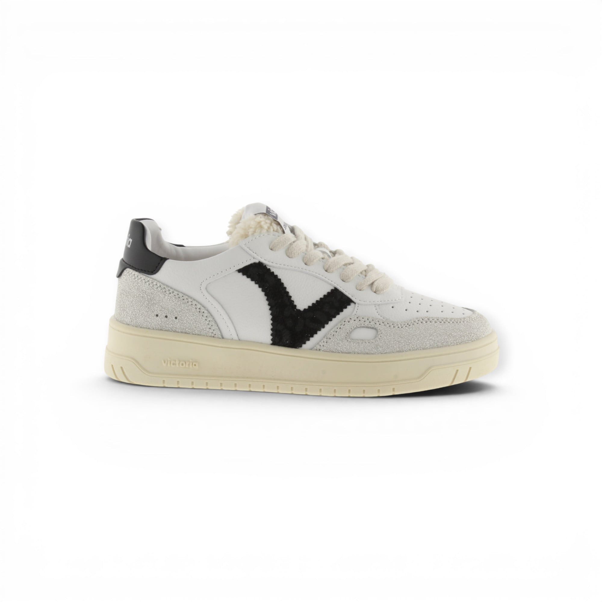 Victoria Seul Animal (Ledereffekt/Velourleder) - weiss/grau Damen Sneaker