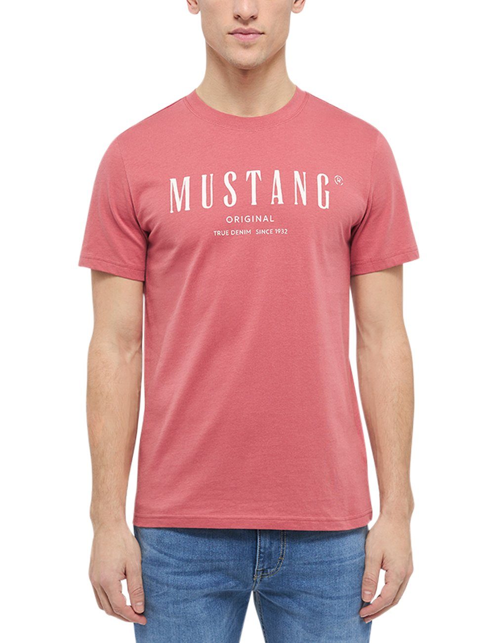 MUSTANG Mustang hellrot T-Shirt Kurzarmshirt