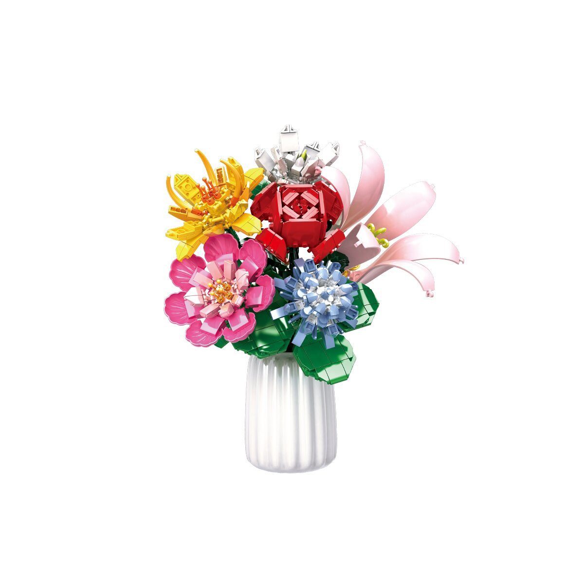 Woma WOMA 6 Blumen Klemmbausteine Dekoset W11540 Spielbausteine