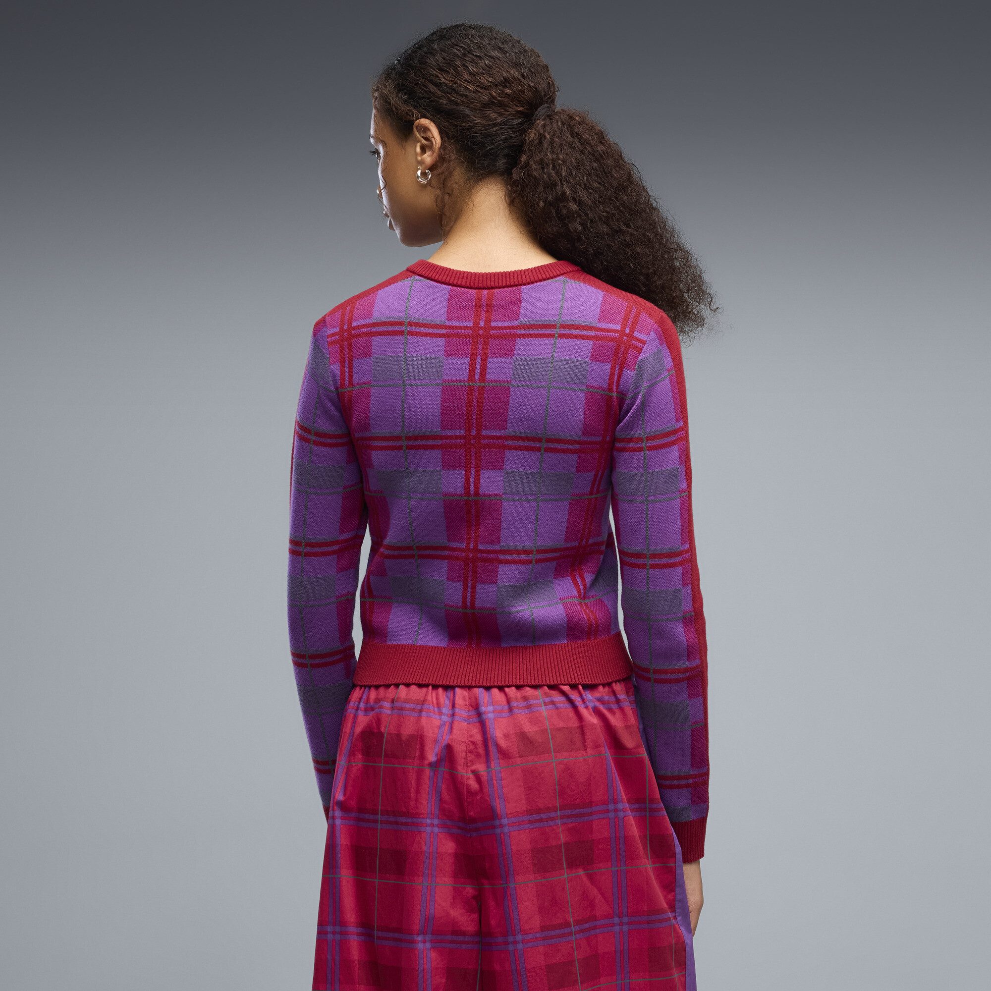 PUMA Strickjacke T7 Tartan Slim Strickjacke Damen – Bild 5 von 5