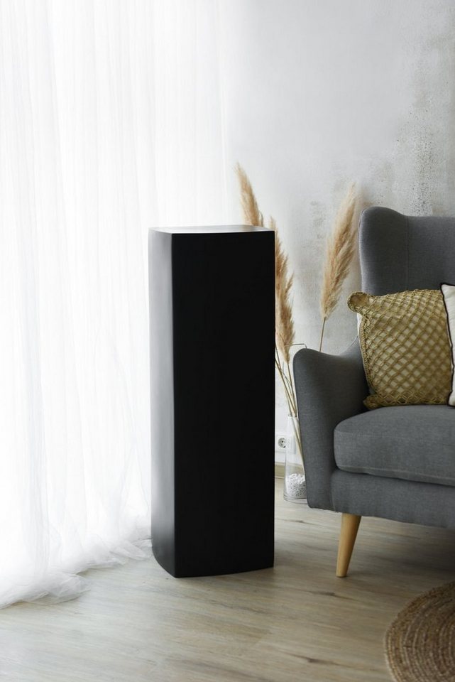 Thumbnail - VIVANNO Blumenständer Sockel Säule Fiberglas Schwarz matt PODEST 100 cm Höhe