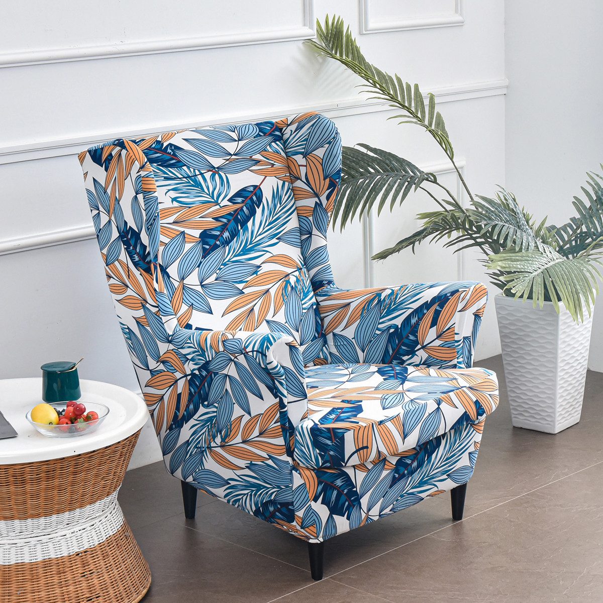Zyronn Sesselhusse 2-Teilig Ohrensessel Überzug, Sessel-Überwürfe Ohrensessel, Elastisch, Sofa Armlehnenbezüge Schonbezug Hussen für Lesesessel Relaxsessel – Bild 3 von 5