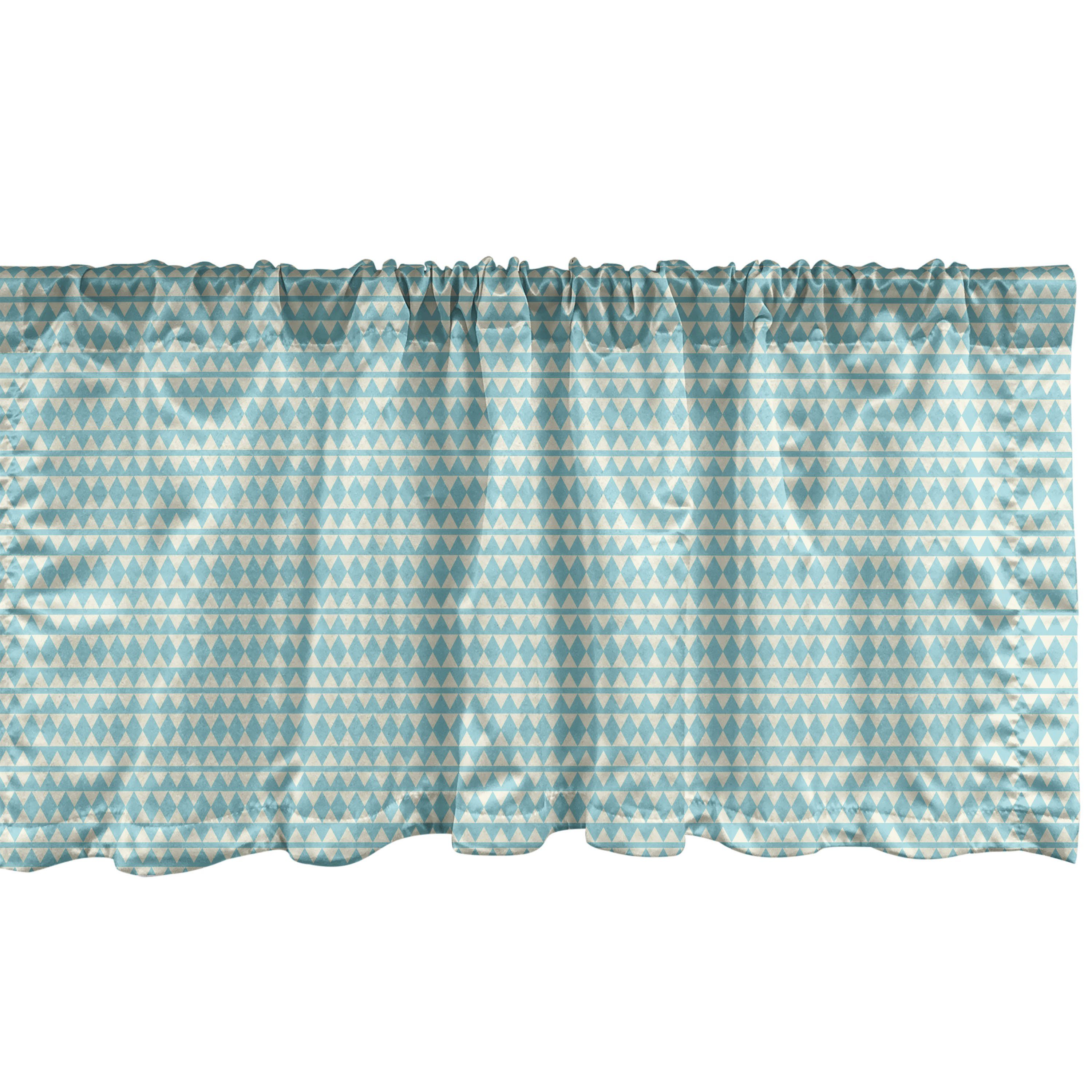 Scheibengardine Vorhang Abakuhaus, Volant Schlafzimmer Küche Microfaser, für Stangentasche, Dekor Kunst Geometrisch Chevron-Art-Design mit