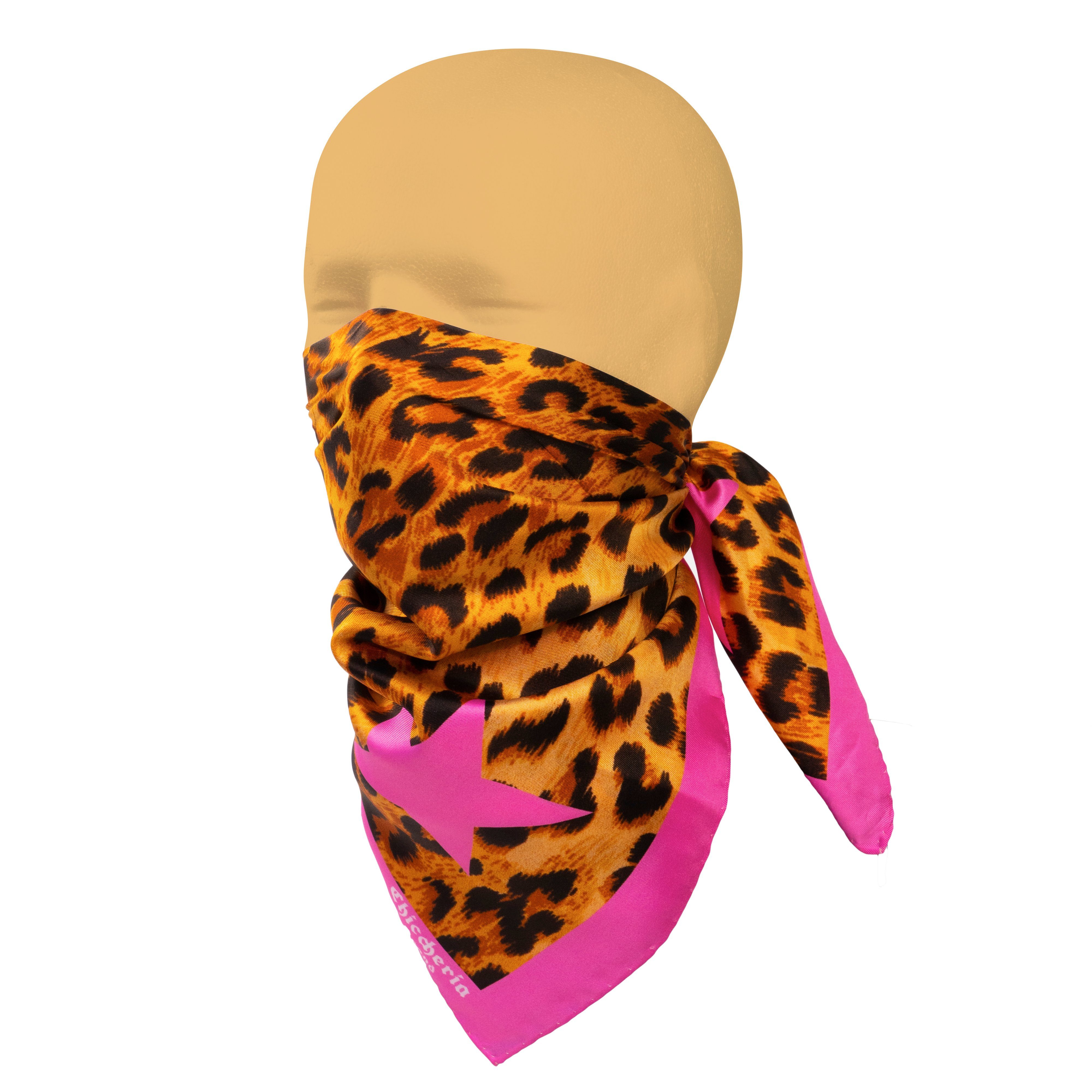 Chiccheria Brand Bandana Leopard, 65x65cm, 100% Seide, Made in Italy