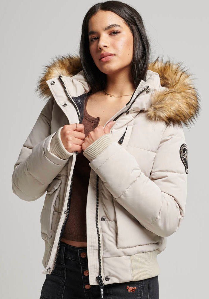 Aktuelle Informationen finden Sie unter Superdry Steppjacke BOMBER HOODED PUFFER EVEREST Grey Chateau