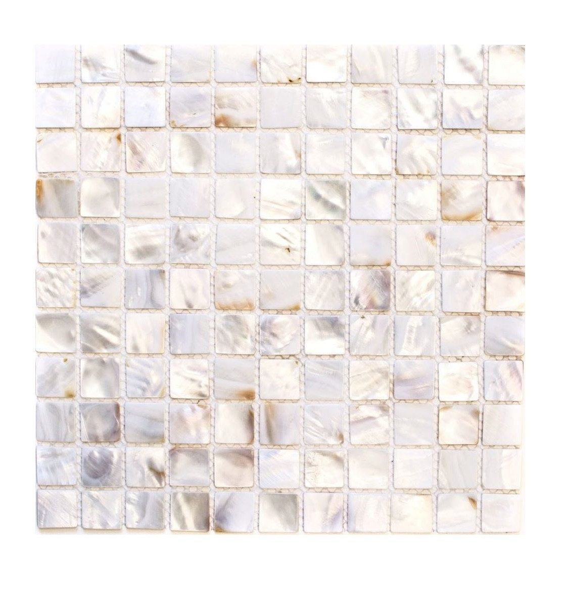 Mosani Mosaikfliesen Perlmutt Mosaik Muschelmosaik weiss beige Duschwand Dusche