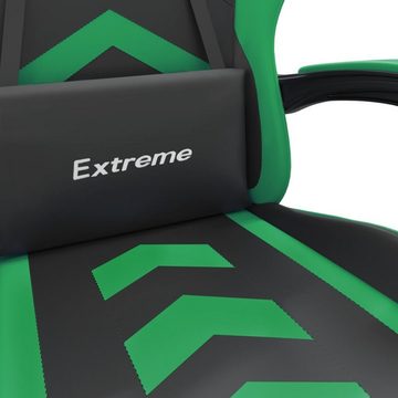 vidaXL Bürostuhl Gaming-Stuhl mit Fußstütze Drehbar Schwarz Grün Kunstleder Computerst