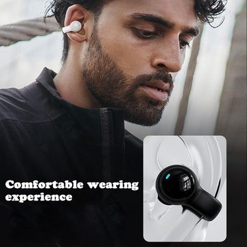 YEKUYEKU Bluetooth 5.3, Bone Conduction Open-Ear-Kopfhörer (Knochenleitungs-Technologie für sicheres Hören ohne Umgebungsgeräuschblockierung., Open Ear, Kabelloses Headset für Sport Radfahren Fahren Laufen)