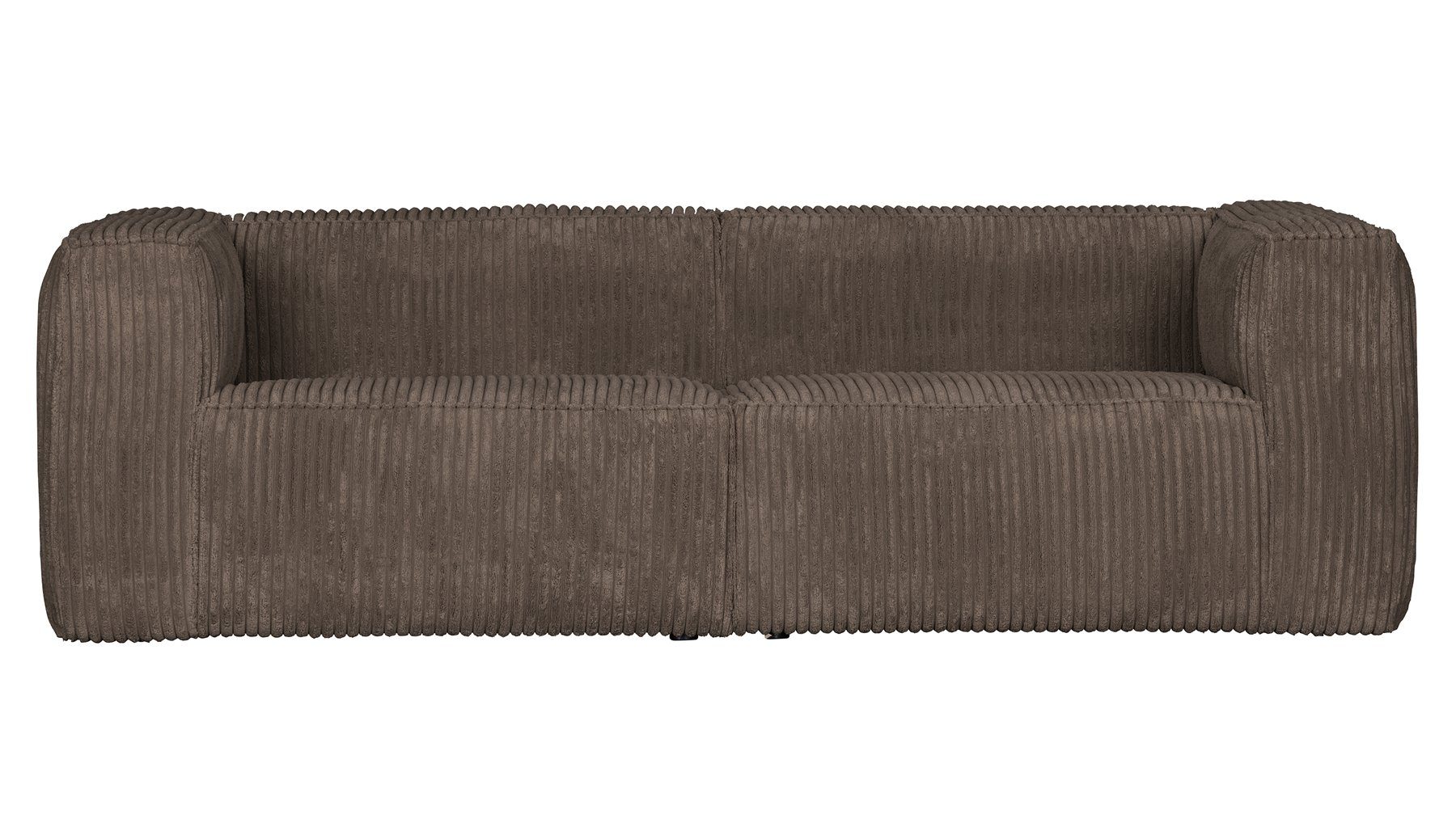 WOOOD Sofa Sofa Bean 3,5-Sitzer - Ribcord Mud, freistellbar
