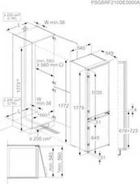 AEG Einbaukühlgefrierkombination OSC5S183ES 925503373, 177,2 cm hoch, 54,6 cm breit