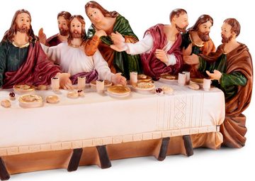 BRUBAKER Weihnachtsfigur Das letzte Abendmahl - Jesus und seine 12 Jünger am Tisch (36 cm Weihnachtsfigur mit handbemalten Figuren aus Polyresin, 1 St), Abendmahlszene Weihnachtsdekoration - Tischdekoration