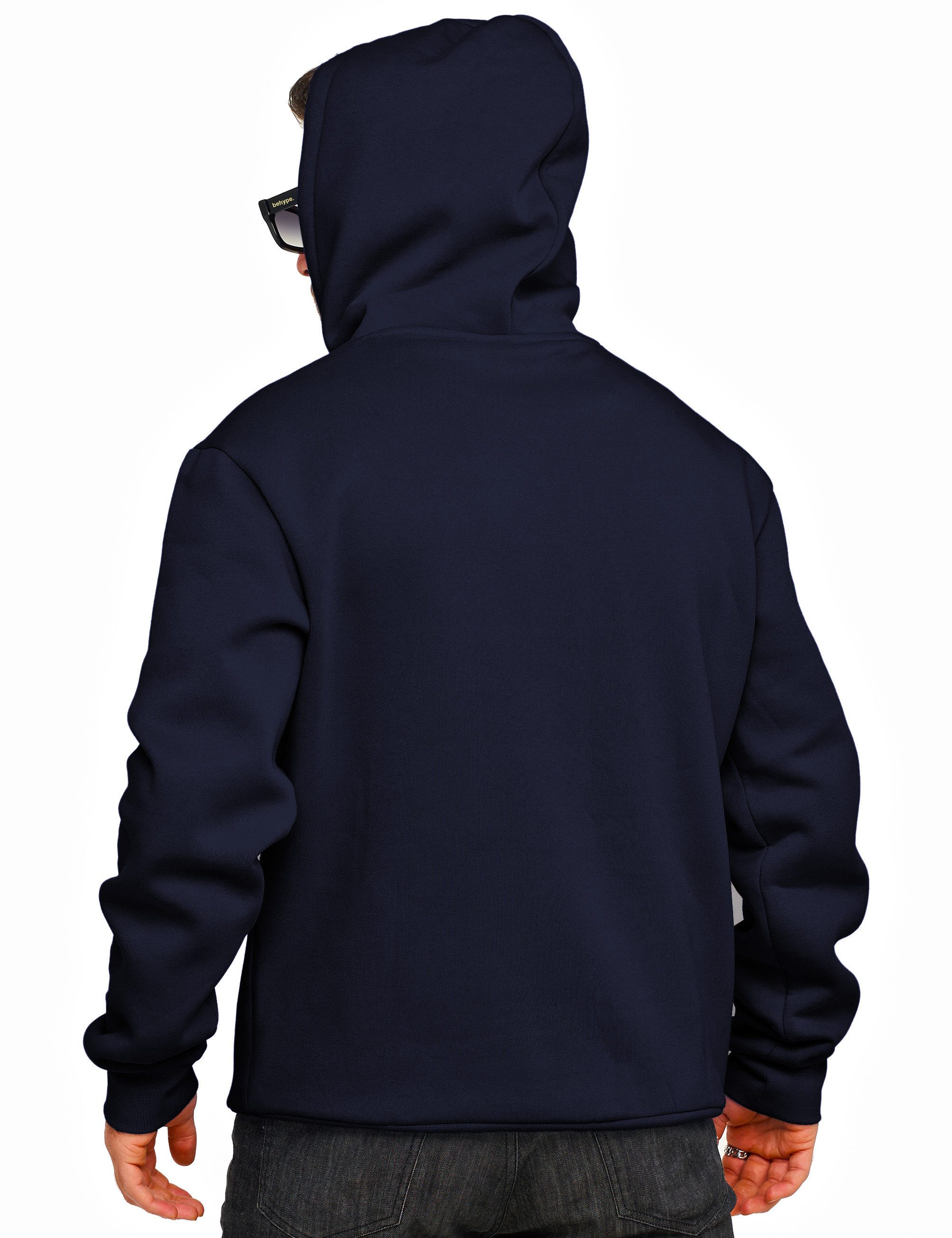 DAILY COTTON Hoodie im Oversize Schnitt Unifarben - Kapuzenpullover Loose-Fit Herren Basic Kapuzen-Sweatshirt Oversized Raglan Sweater – Bild 3 von 3