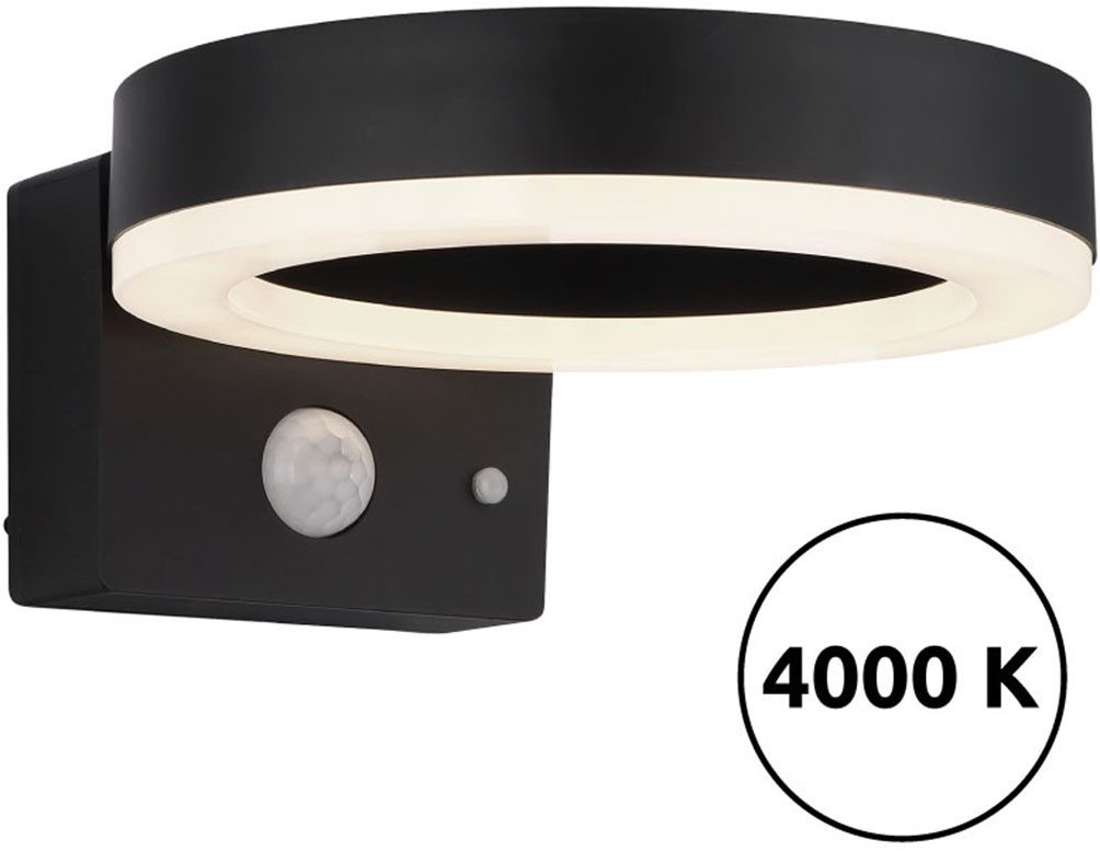 GLOBO LIGHTING LED Solarleuchte SOLARLEUCHTE KUNSTSTOFF SCHWARZ MATT, 1XLED, LED fest integriert, Warmweiß, Solar Garten Terrasse Außenbeleuchtung Funktionsleuchte Außenbereich