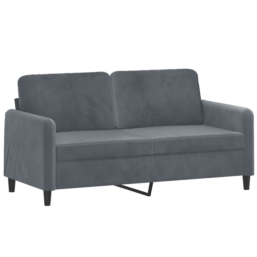 vidaXL Sofa 3-tlg. Sofagarnitur Dunkelgrau Samt, 1 Teile