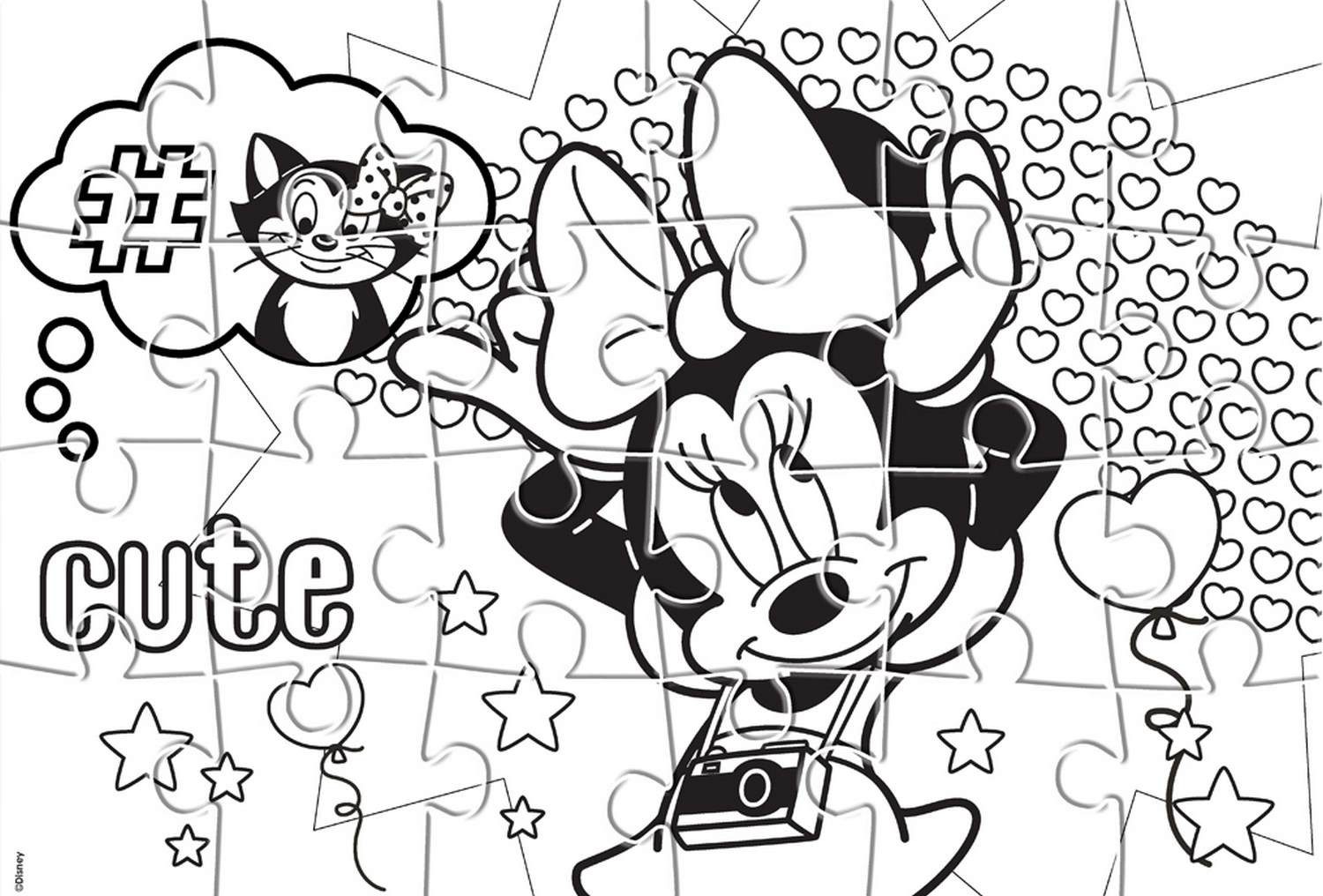 Diakakis Steckpuzzle 2in1 Malpuzzle Minnie Mouse 24tlg mit Ausmalbilder, Puzzleteile