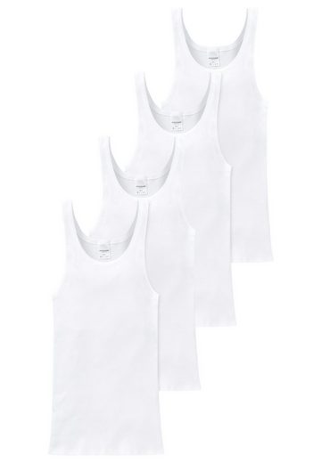 Schiesser Unterhemd »4er Pack Cotton Essentials Doppelripp« (4 Stück), Unterhemd - Baumwolle - Besonders strapazierfähig und langlebig, Hoher Tragekomfort, In hochwertiger, formstabiler Doppelripp-Qualität