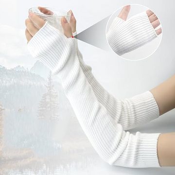 Lubgitsr Armstulpen Fingerlose Armstulpen für Frauen Winter Dehnbare Handschuhe (1-St)