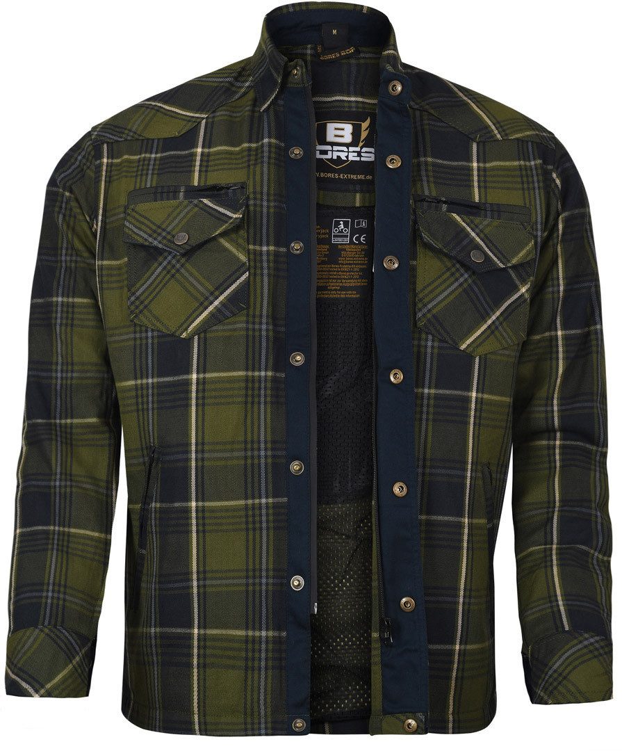 Bores Motorradjacke Lumberjack Premium Motorradhemd Wasserdicht Atmungsaktiv wasserabweisend protektoren reißfest wasser