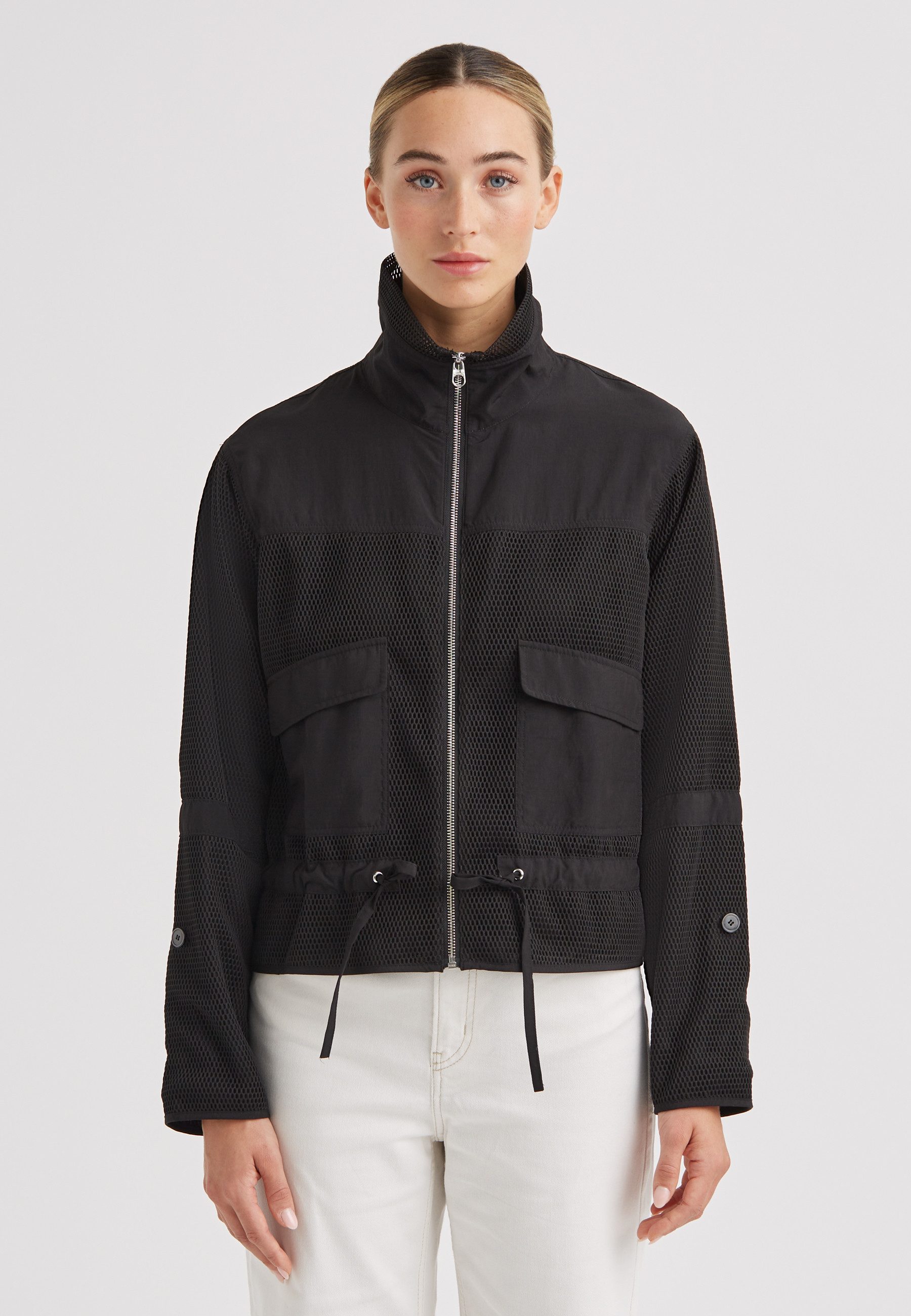 Milestone Sweatjacke MSTerri Damen Übergangsjacke casual, sportlich Tunnelzug, Mesh Einsatz
