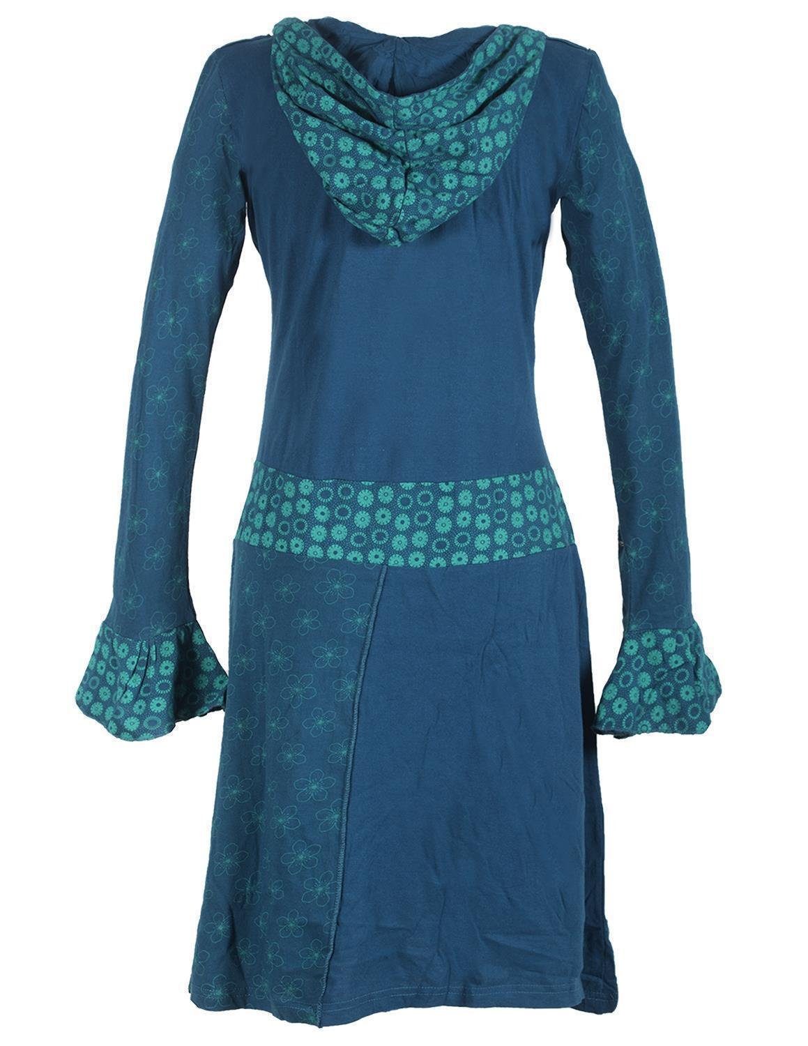 Vishes Zipfelkleid Langarm Blümchen Kapuzenkleid mit günstig online kaufen