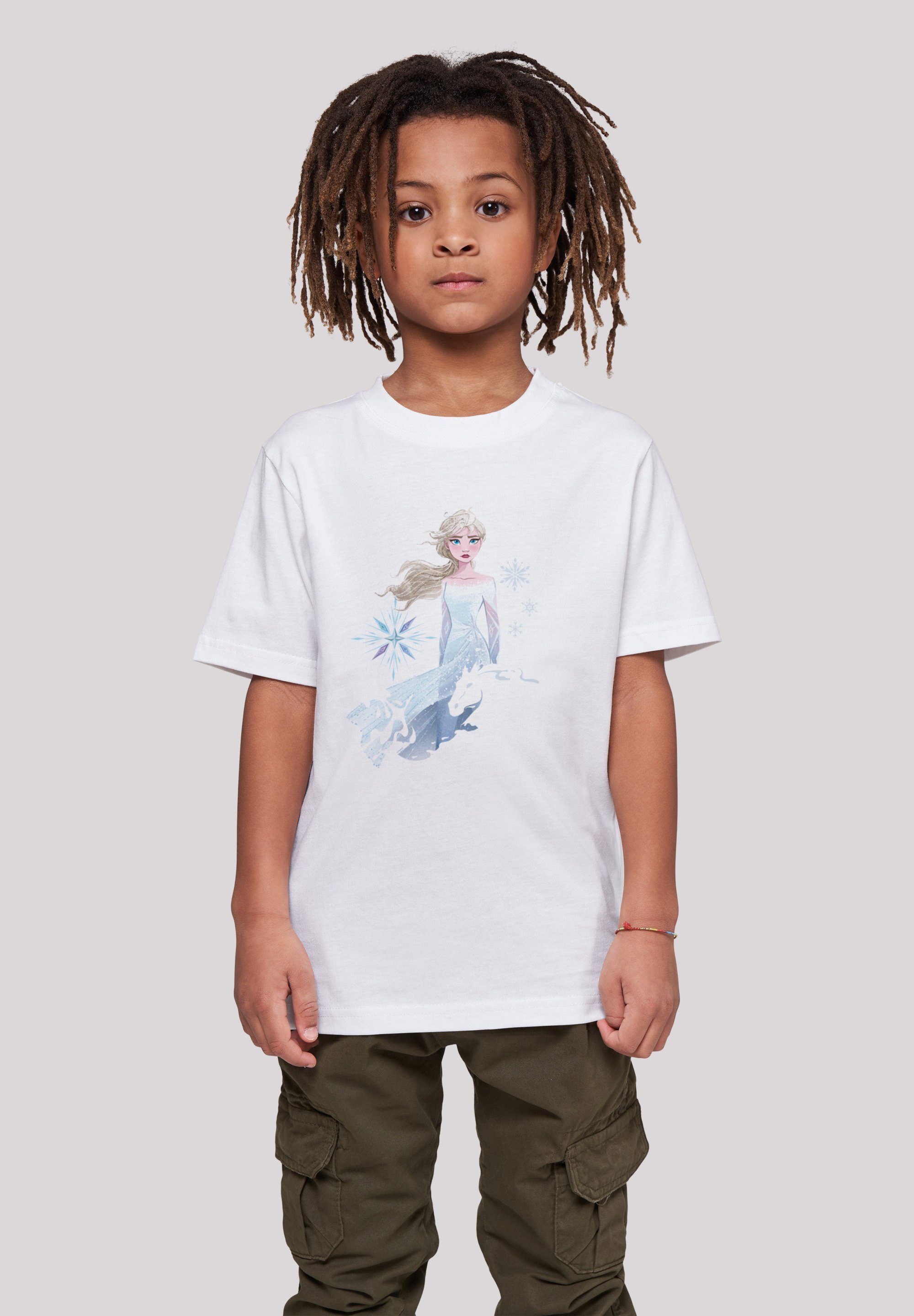 F4NT4STIC T-Shirt Disney Frozen 2 Elsa Nokk Wassergeist Pferd Silhouette Unisex Kinder,Premium Merch,Jungen,Mädchen,Bedruckt weiß