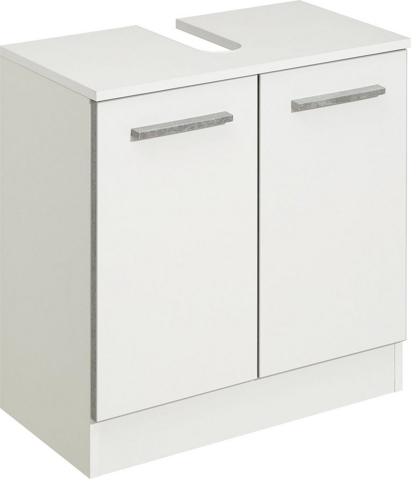 PELIPAL Waschbeckenunterschrank Quickset 953 Breite 60 cm, Badschrank mit  Sockel und Siphonausschnitt