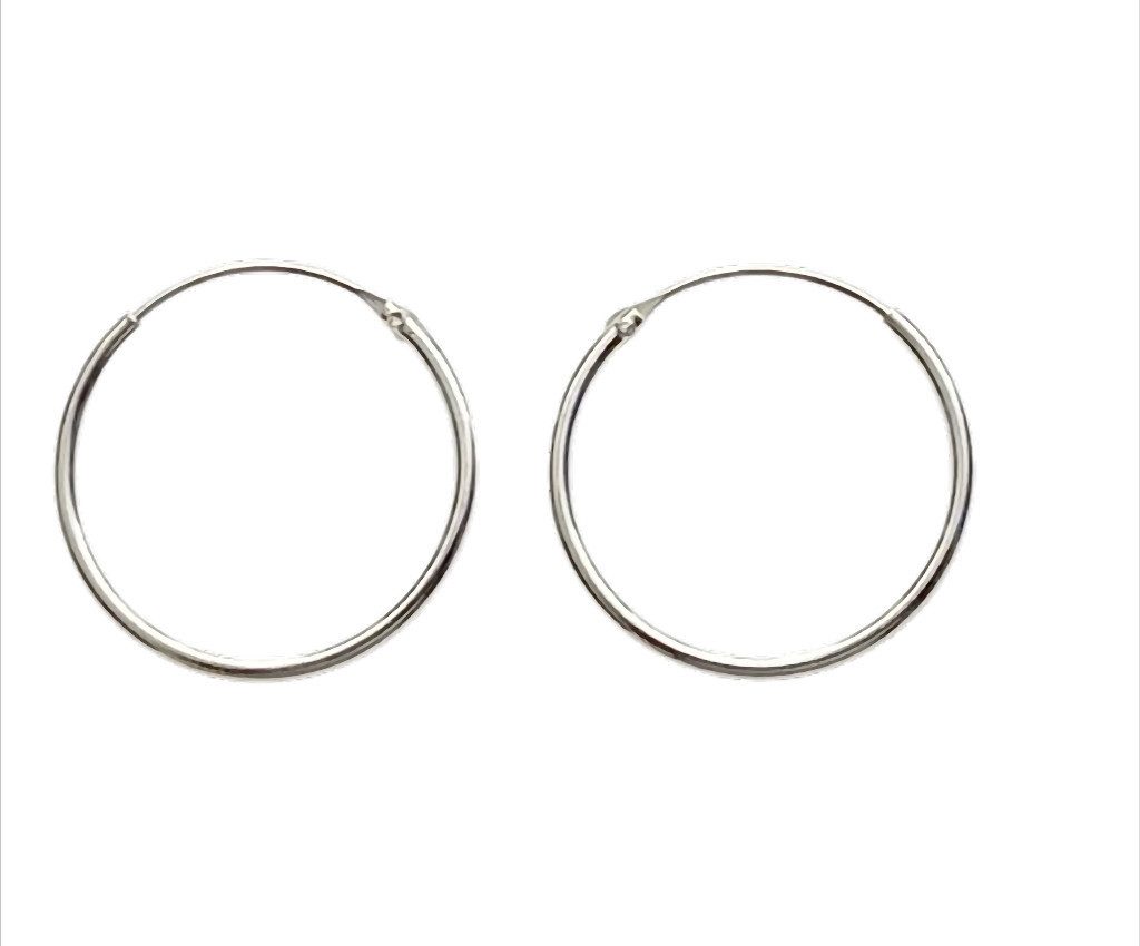 Westernlifestyle Paar Creolen Silver Circle Creolen 925 Sterling Silber