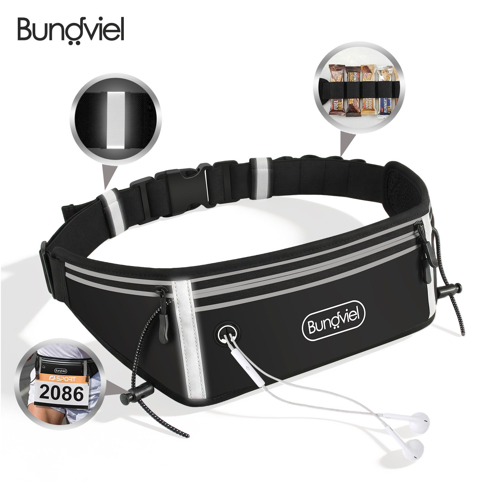 Bundviel Trinkrucksack Laufweste Damen Herren Reflektierende mit 500ml Wasserflasche, 2L Ultraleicht Wasserdicht Atmungsaktiv