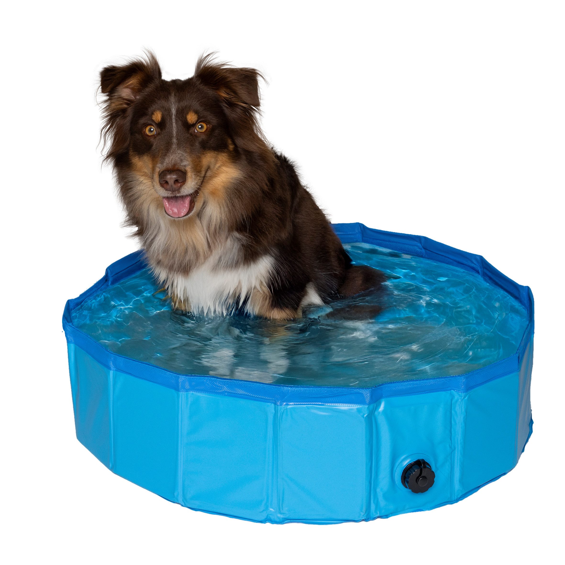 Hundepool Ø 80cm faltbare Hundebadewanne, PVC Planschbecken für Hunde
