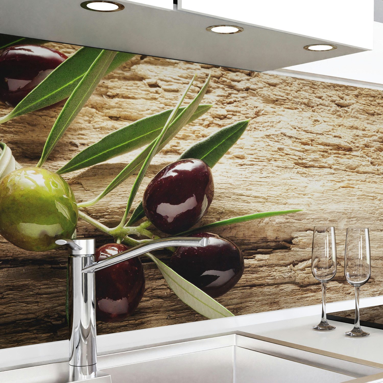 danario Küchenrückwand Folie selbstklebend - Matt - Spritzschutz Küche - versteift & robust