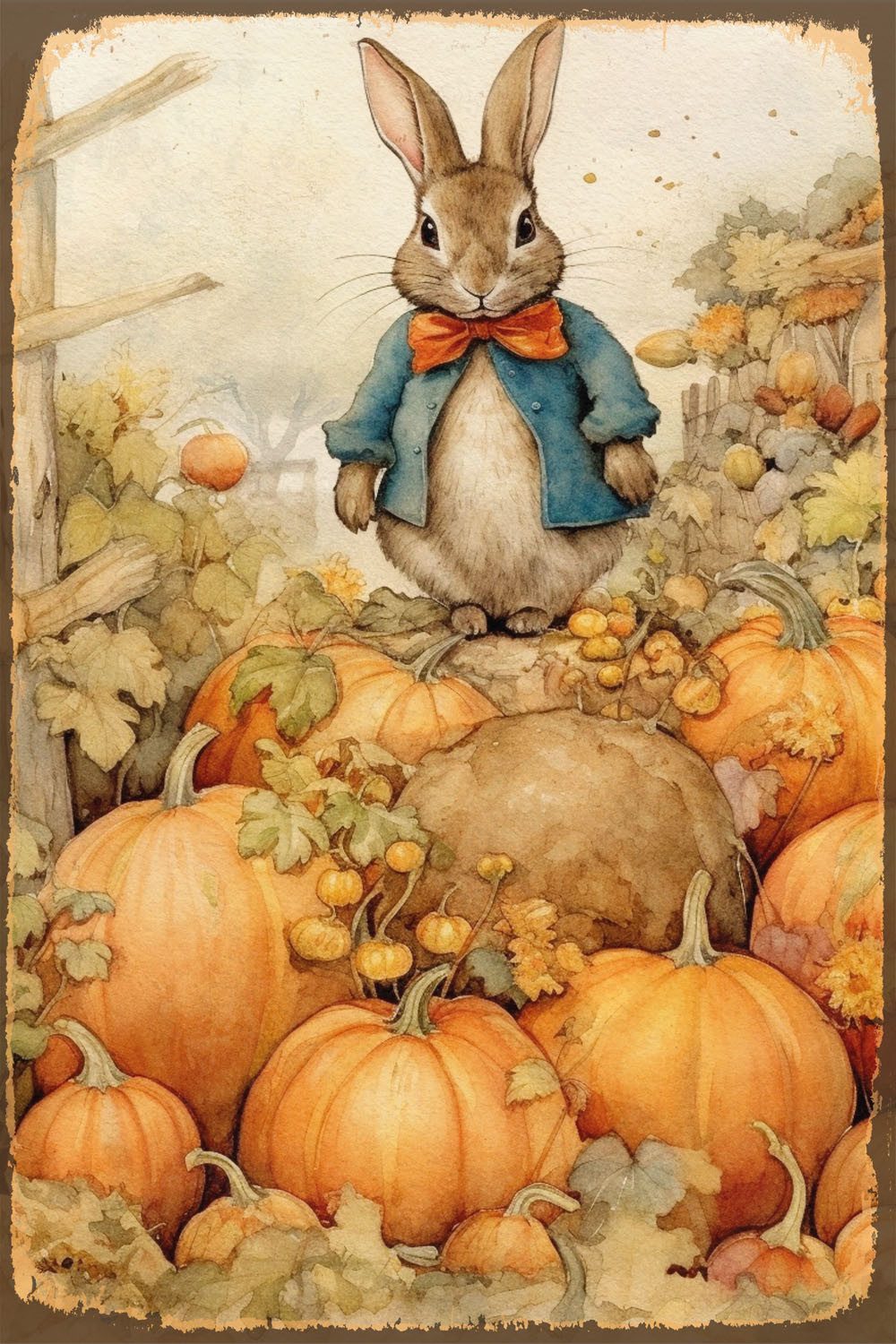 queence Alu-Dibond-Druck Hase, Hase, Weihnachten (1 St), Kürbisse, Natur, Schild