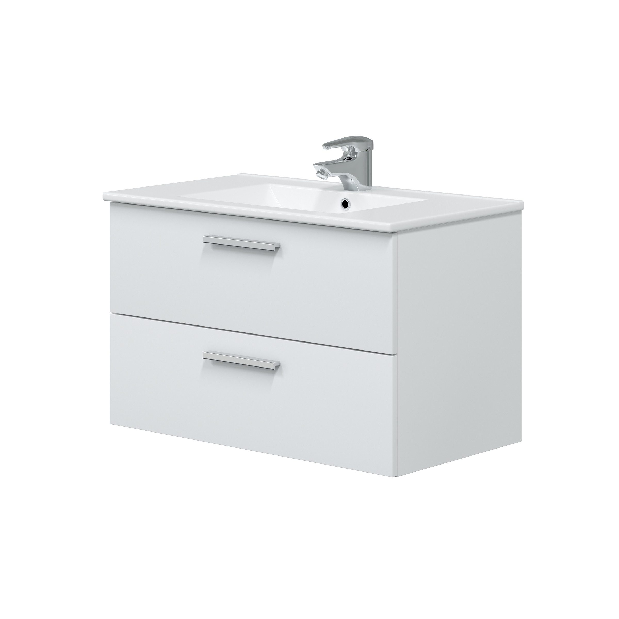 freiraum Waschtisch-Set ECO KIT, (Inklusive Keramikwaschbecken Ref. 305950O), in Weiß glänzend - 80x50x45 (BxHxT)