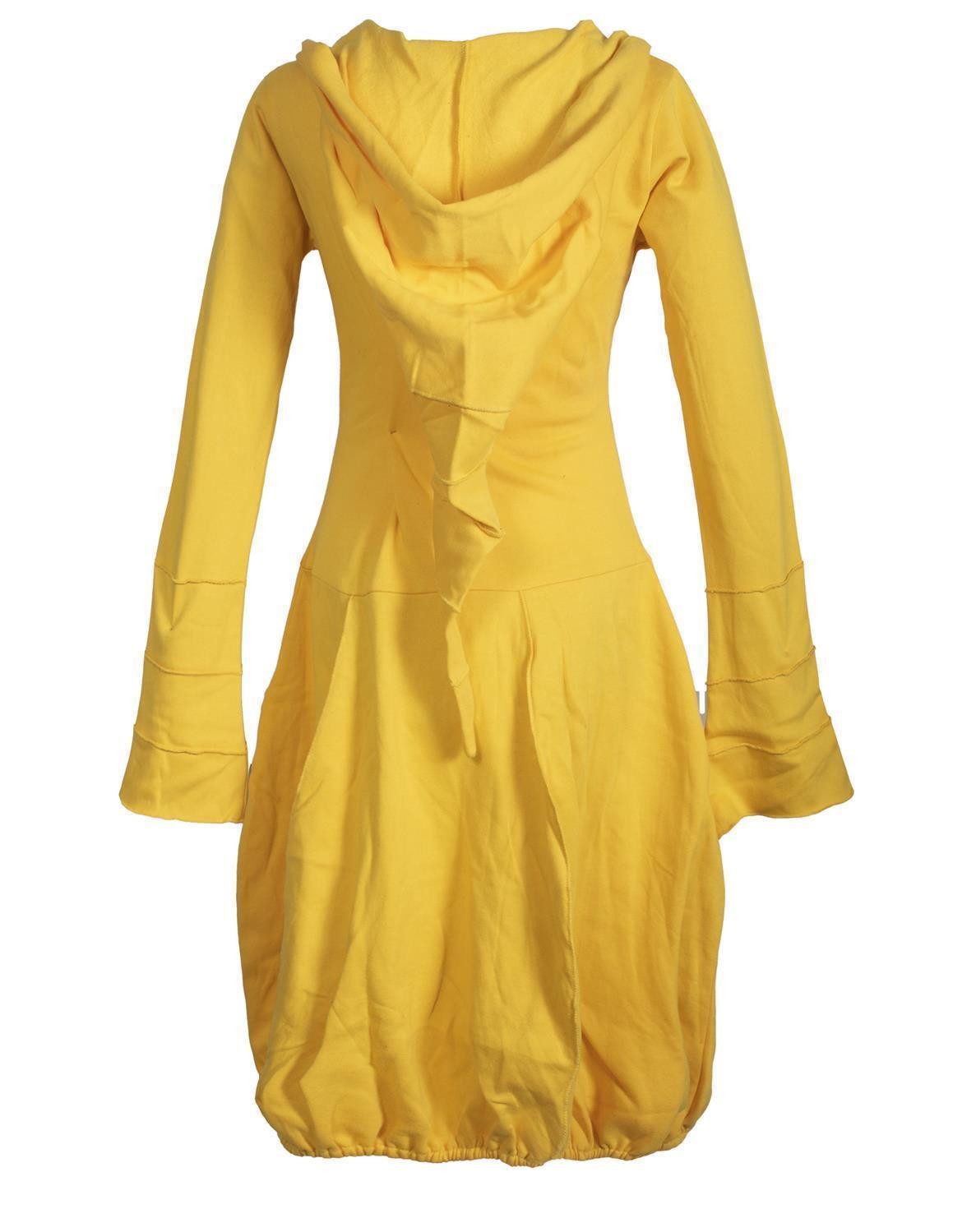 Vishes Midikleid Warmes Langarm Kleid ballonförmig mit Zipfelkapuze Ethno, Hippie, Boho, Goa Style