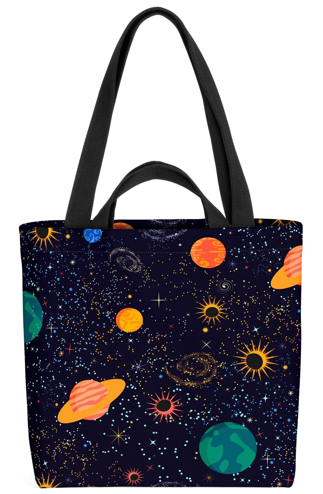 VOID Henkeltasche (1-tlg), Weltall Planeten Universum Schwarz Kinder Rakete All Sterne Raumfahrt