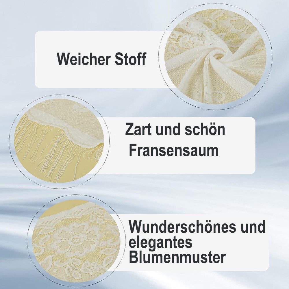 Zaewry Modeschal Stola für Abendkleid,Damen Spitzen-Stola,Dünner Schal Damen, Durchbrochene Sommer Schal Damen,für Hochzeiten, Abendpartys – Bild 3 von 5