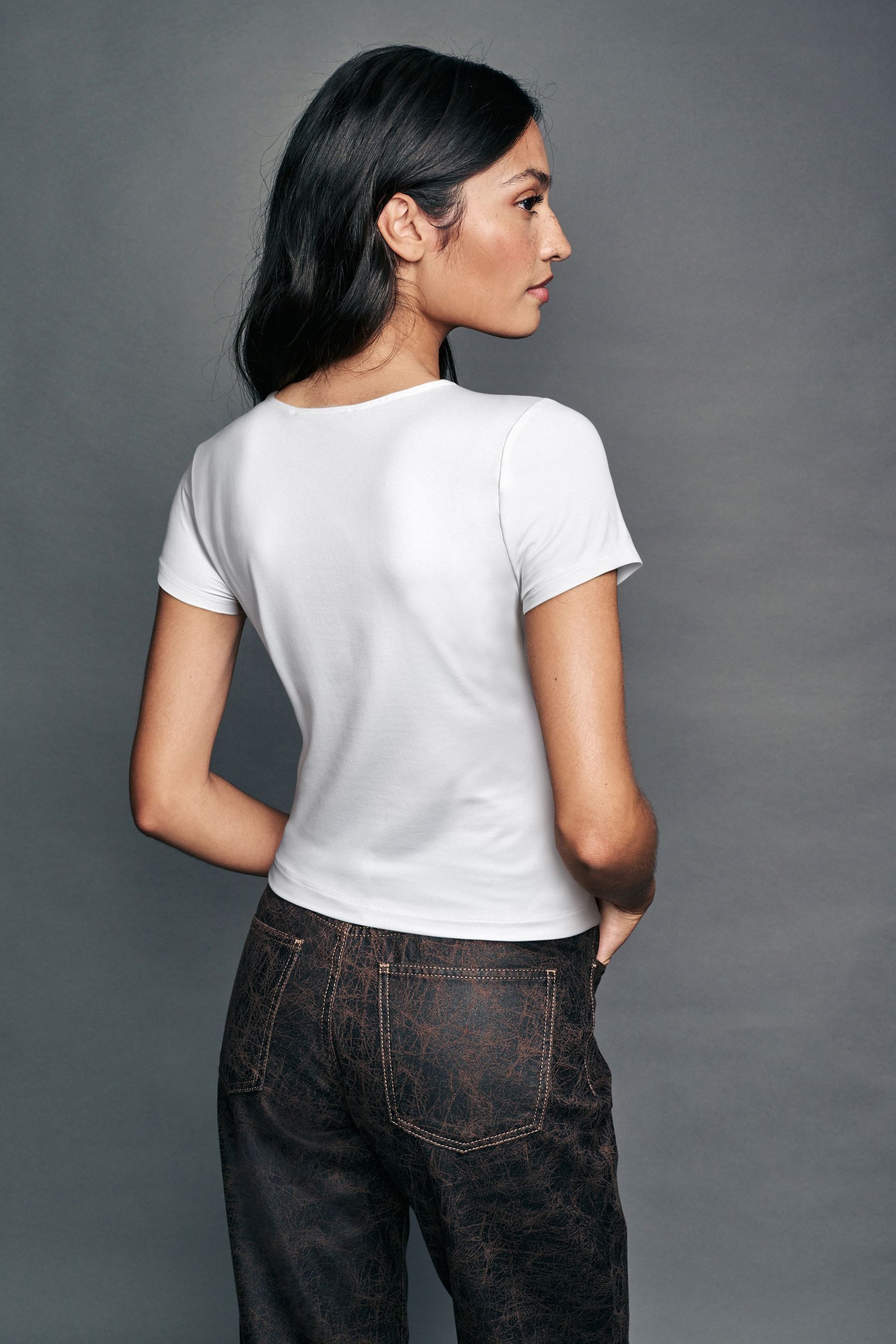 Next T-Shirt Slim Fit Kurzarm-T-Shirt mit günstig online kaufen