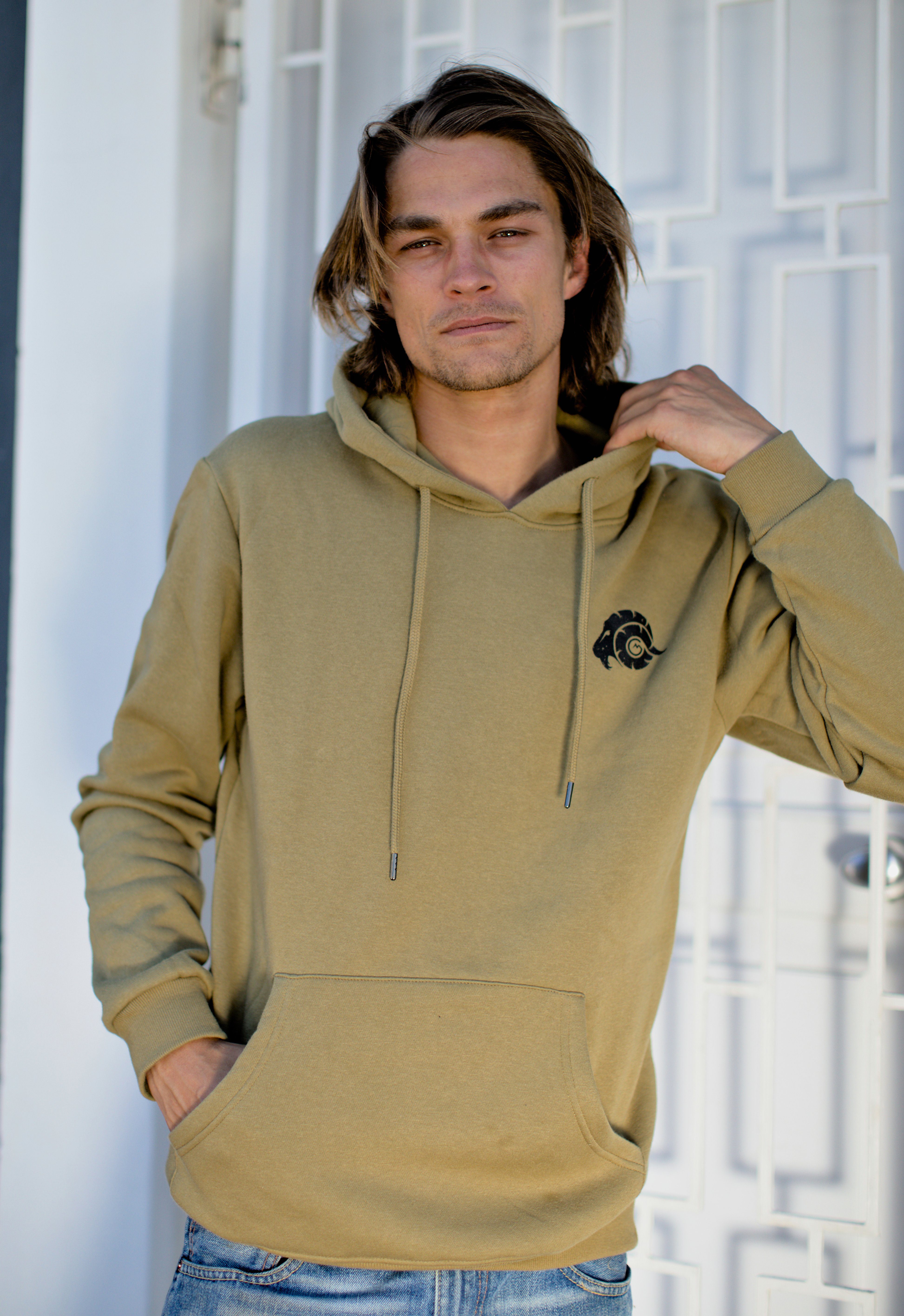 Pullover Kapuzenpullover Mountain und Olive-OHNE-Logo Hoodie Hoodie Fleece HW02 Kapuze GUGGEN mit