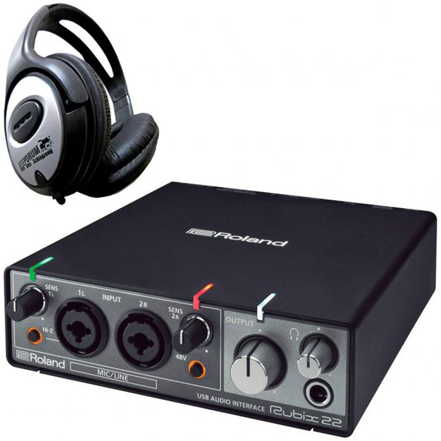 Roland Rubix22 USB Audio-Interface mit Kopfhörer Digitales Aufnahmegerät