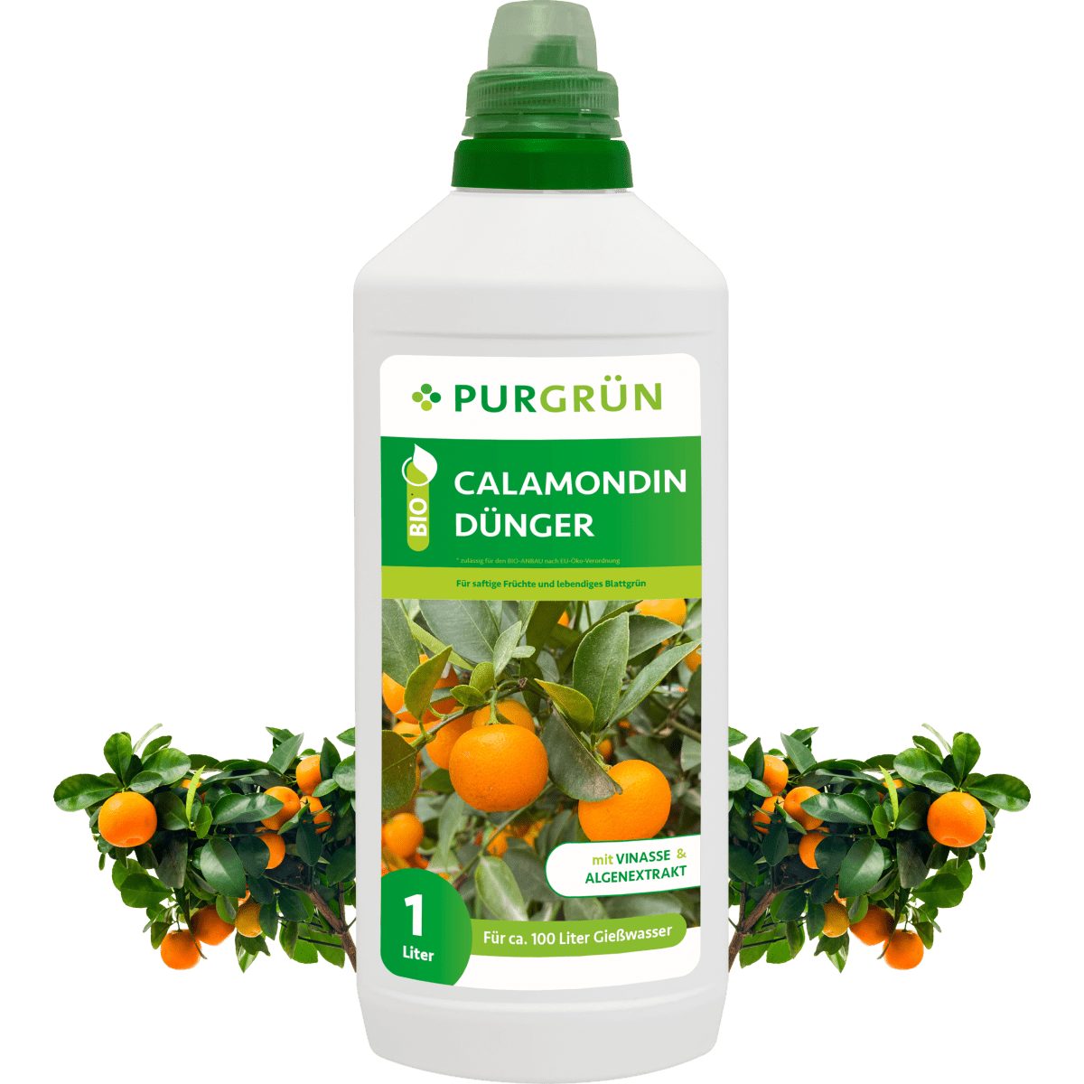 Obstdünger Purgrün Bio Calamondin Dünger, NPK 4+1+7, Algenextrakt, 1 Liter