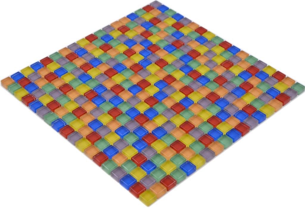 Mosani Mosaikfliesen Glasmosaik Mosaikfliese bunt rot blau gelb grün