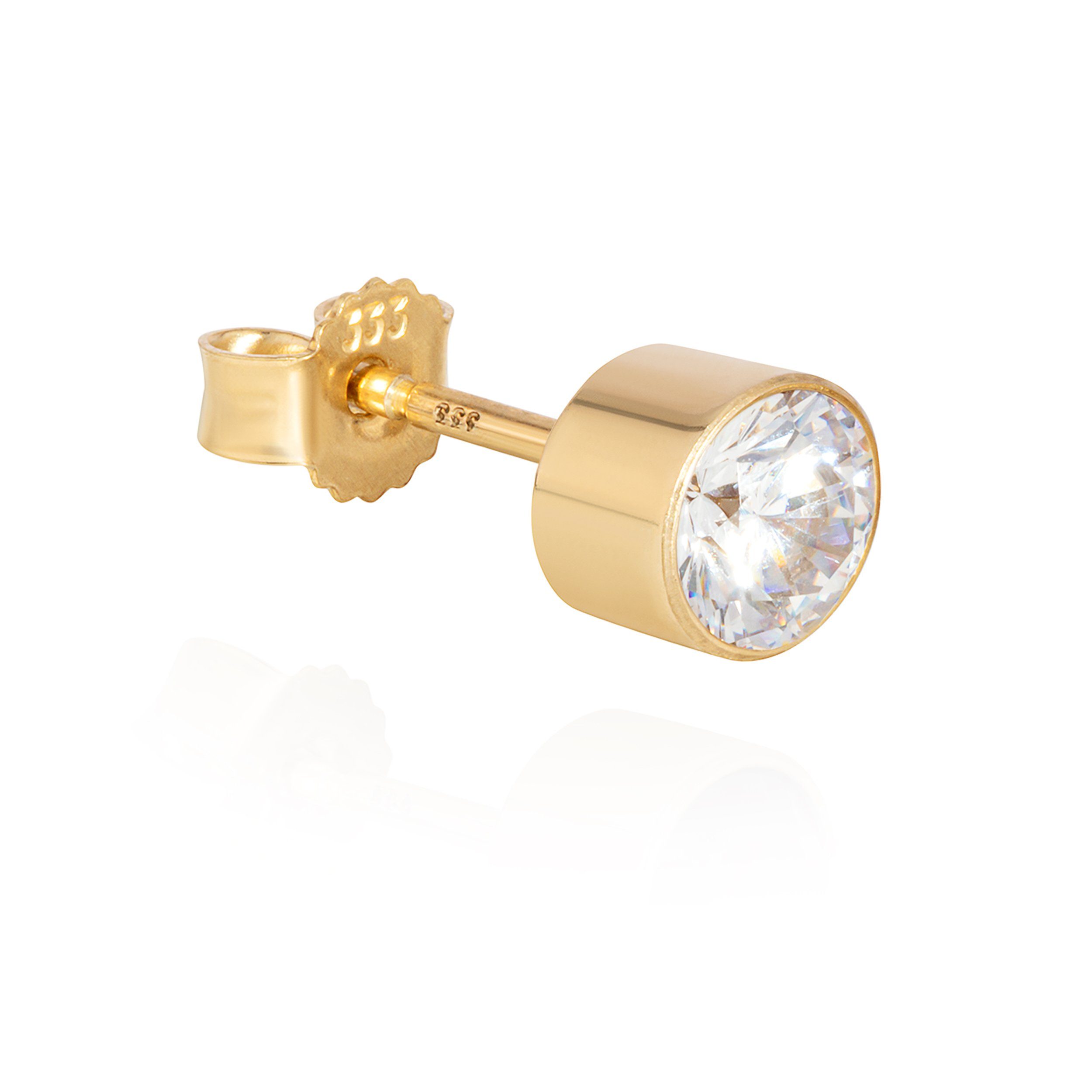 NKlaus Single-Ohrstecker Einzel Kelch Ohrstecker 333 Gelbgold matt 8 Karat (Einzel - 1 Stück)