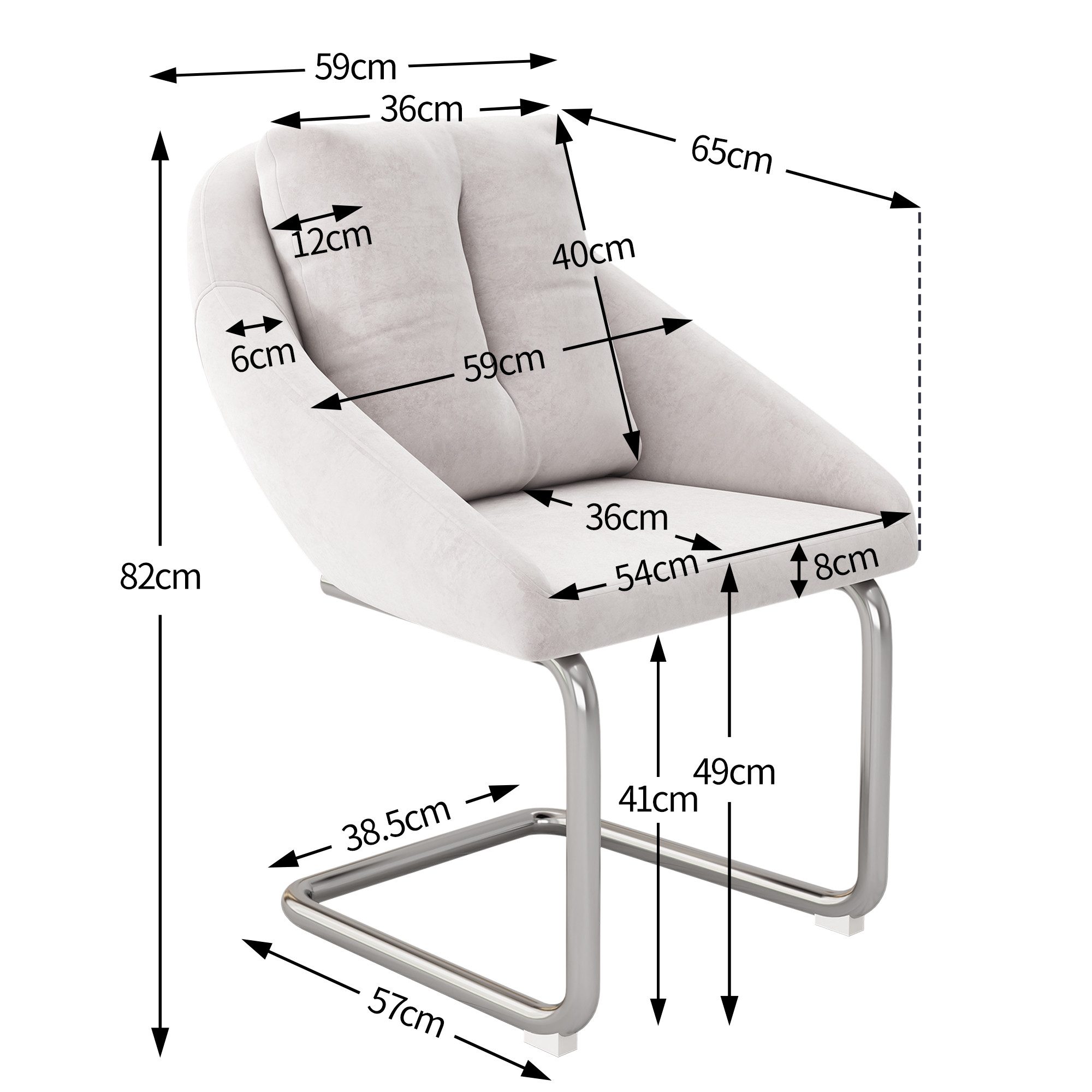 Flieks Freischwinger (Set, 4 St), 4er Set Esszimmerstühle mit Rückenkissen Polsterstuhl Schwingstühle