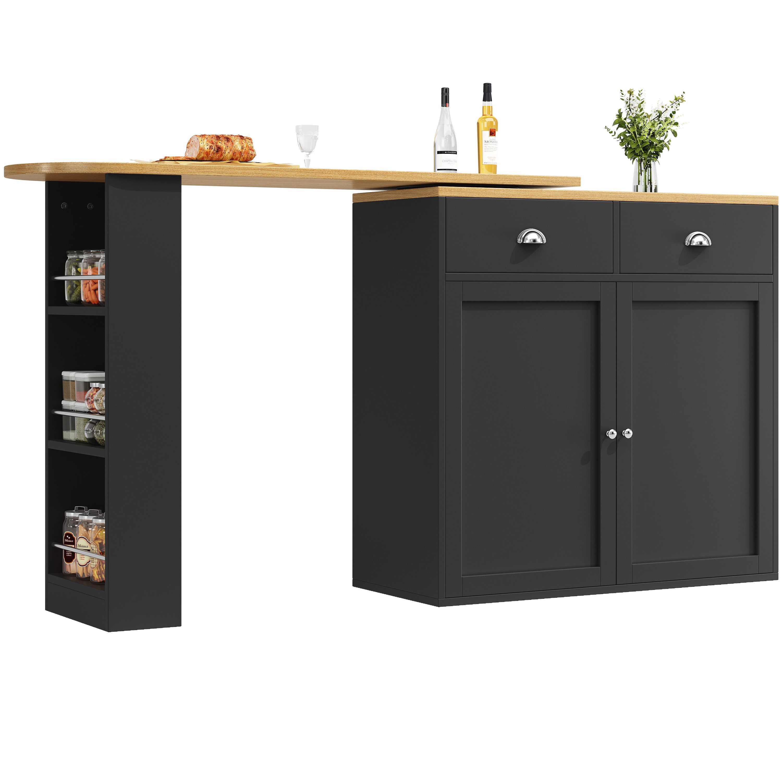 MODFU Bartisch 360° Drehbarer Bartisch,Kücheninsel (360° Drehbarer Sideboar günstig online kaufen