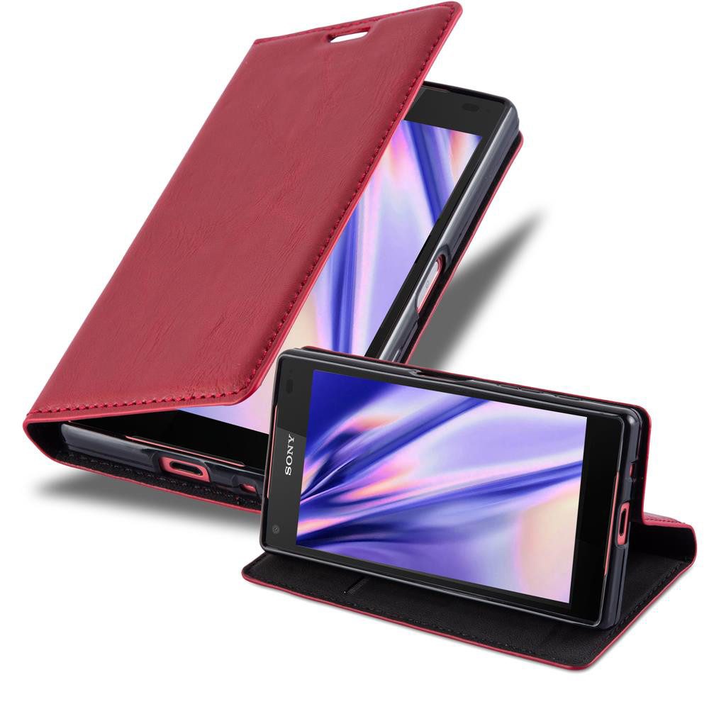 Cadorabo Handyhülle für Sony Xperia Z5 COMPACT Hülle Sony Xperia Z5 COMPACT, Hülle Schutzhülle mit Standfunktion, Magnetverschluss und Kartenfach