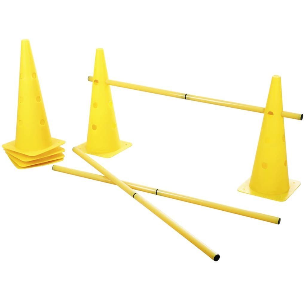 Kerbl Agility-Hürde 2-in-1 Agility Pylonen-Hürden Set Gelb 81994, Plastik