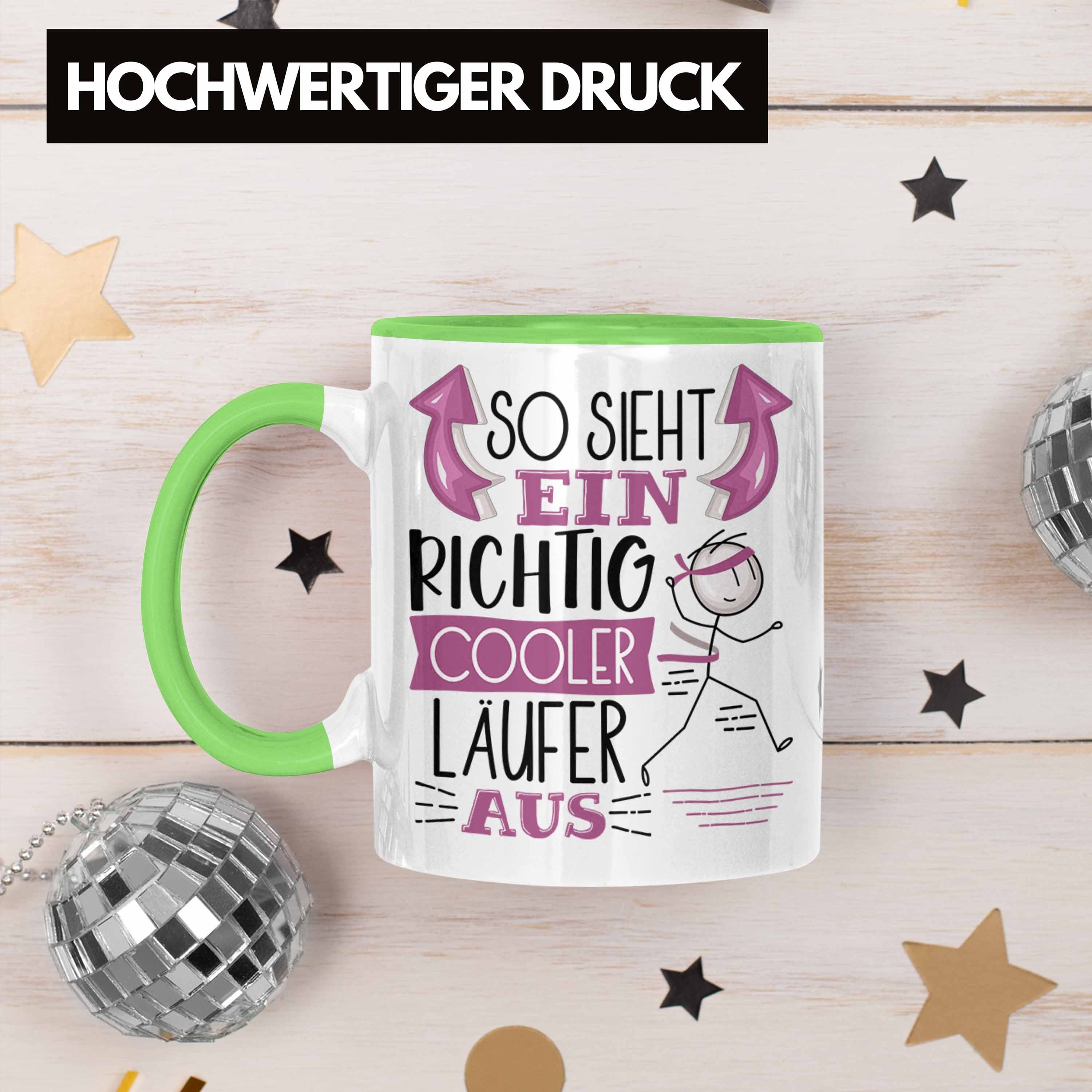 Läufer Sieht Ein So Tasse Tasse Grün Jogger Läufer Jogger Cooler Trendation Geschenk RIchtig