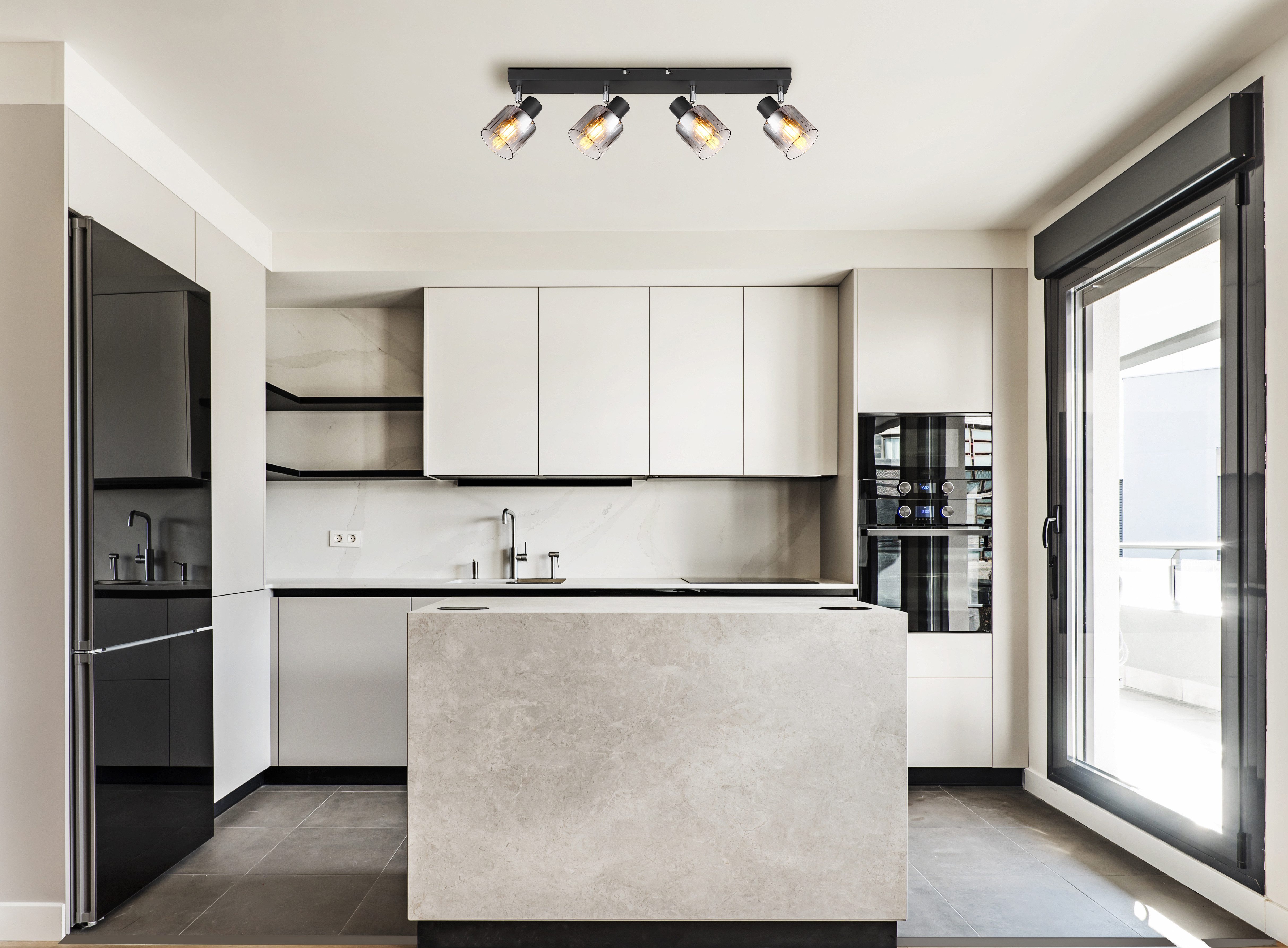 NOWA Deckenstrahler JACK, ohne Leuchtmittel, Deckenspot, Glas, Wohnzimmer, günstig online kaufen