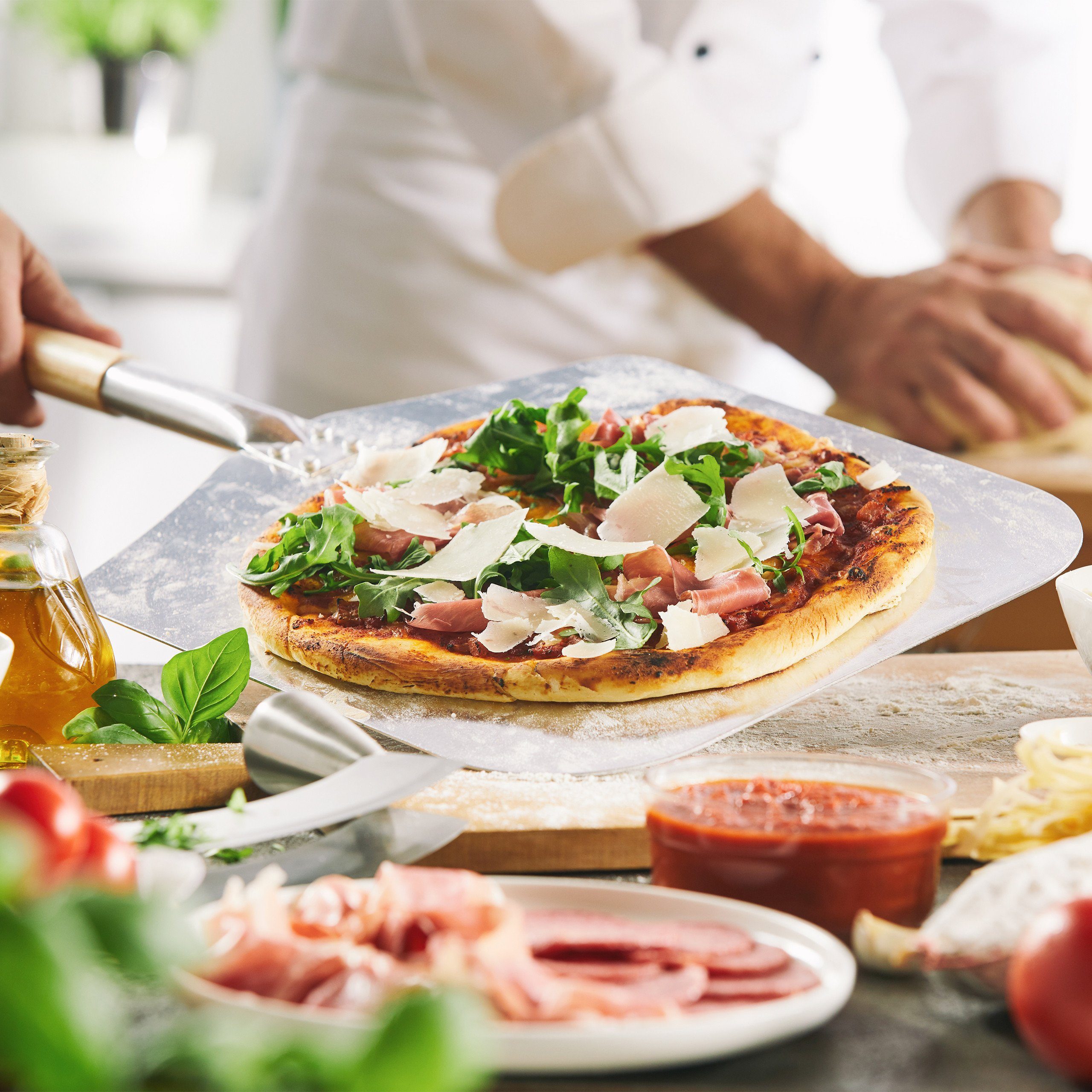 relaxdays Pizzaschieber Pizzaschaufel Aluminium